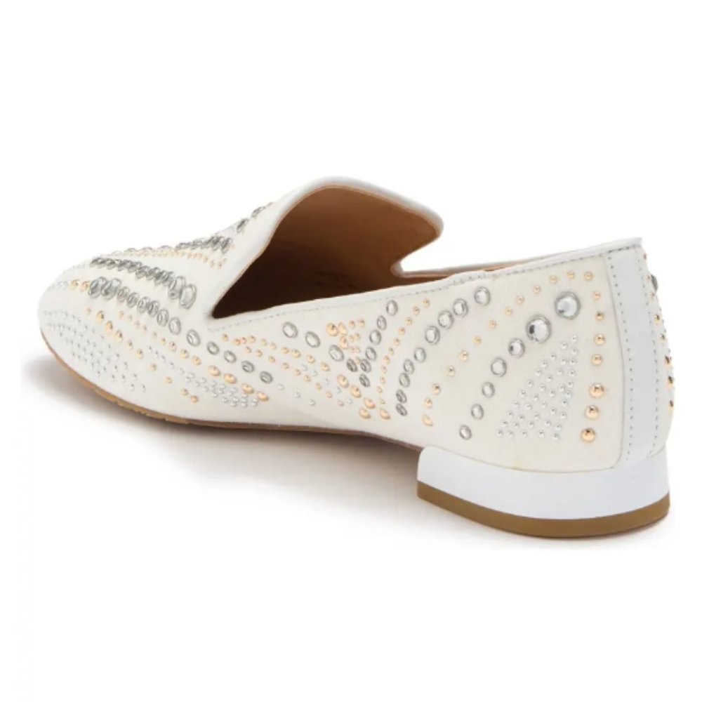 NEW Donald J. Pliner Women Tim Rhinestone Stud Texture Block Dress Casual Loafer - Picture 2 of 6